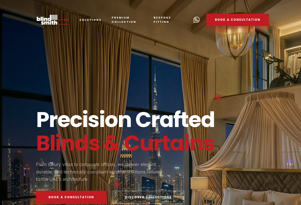 Blindsmith website built by TRIKON