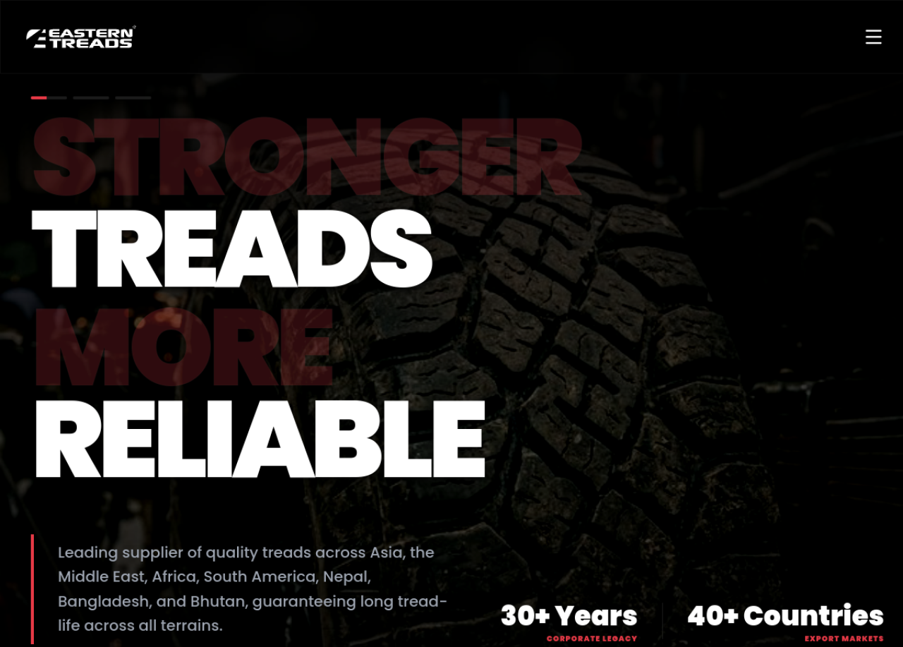 Eastern Treads website built by TRIKON